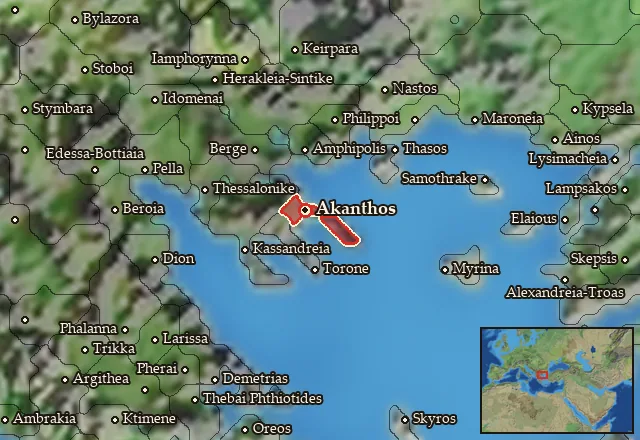Map of Akte and its neighbours