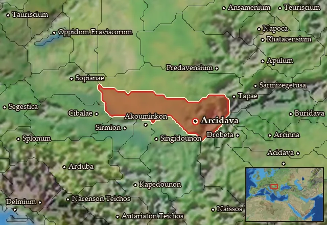 Map of Albocensia and its neighbours