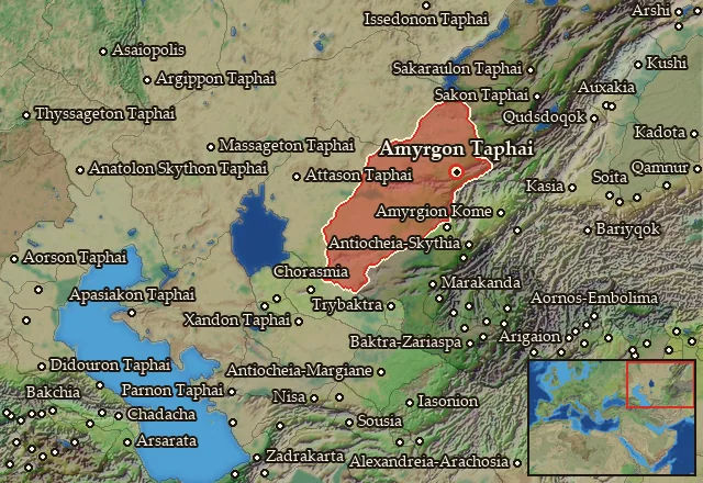 Map of Amyrgia and its neighbours