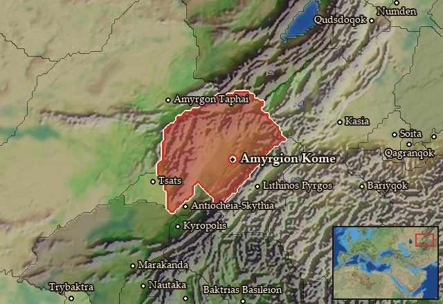 Map of Anatolike Amyrgia and its neighbours
