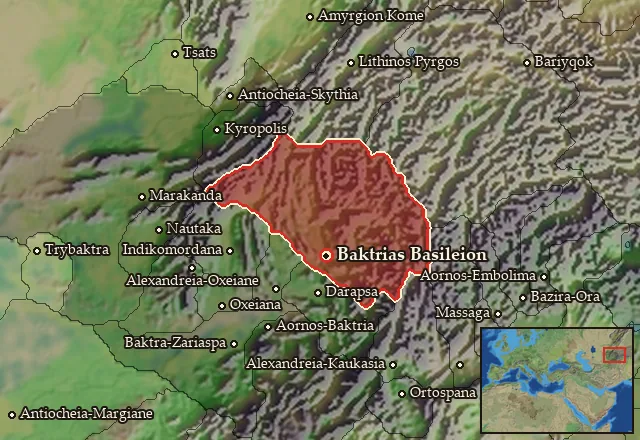 Map of Anatolike Baktriane and its neighbours