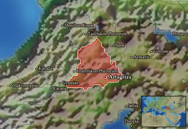Map of Ano Euphrates and its neighbours
