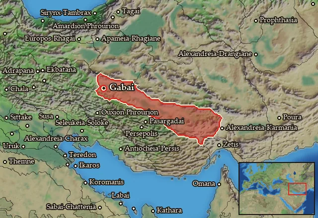 Map of Ano Persia and its neighbours