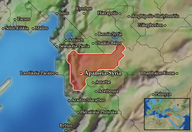 Map of Apamene and its neighbours