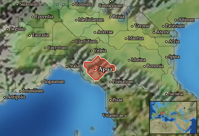 Map of Apuania and its neighbours
