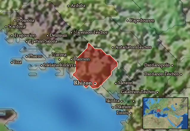 Map of Ardiaia and its neighbours