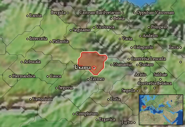Map of Arevacia Septentrionalis and its neighbours