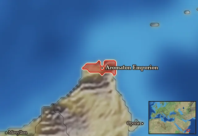 Map of Aromaton Akroterion and its neighbours