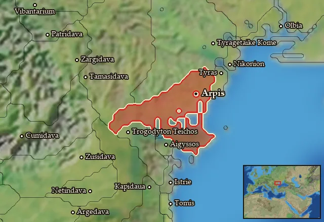 Map of Arpia and its neighbours