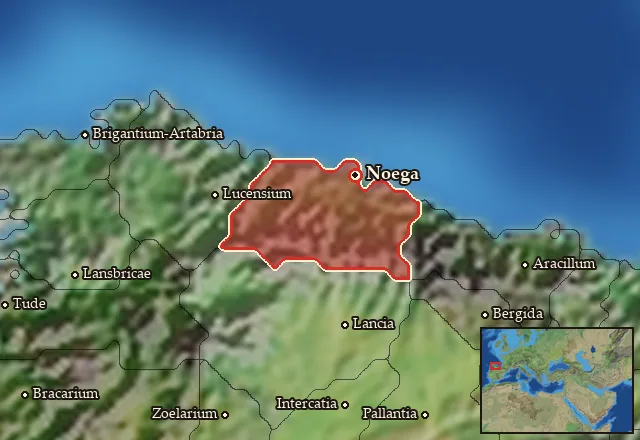 Map of Asturia Septentrionalis and its neighbours