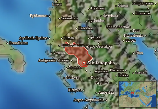Map of Atintania and its neighbours