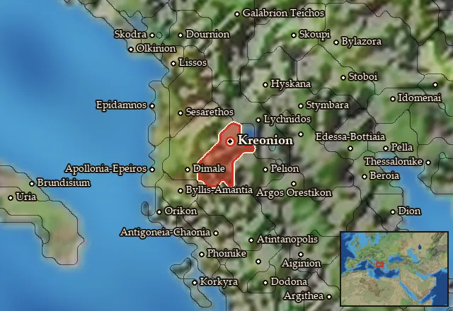 Map of Basilike Dassaretia and its neighbours
