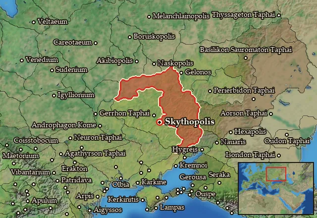 Map of Basilike Skythia and its neighbours
