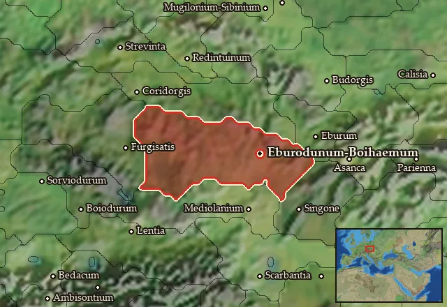 Map of Boihaemum and its neighbours