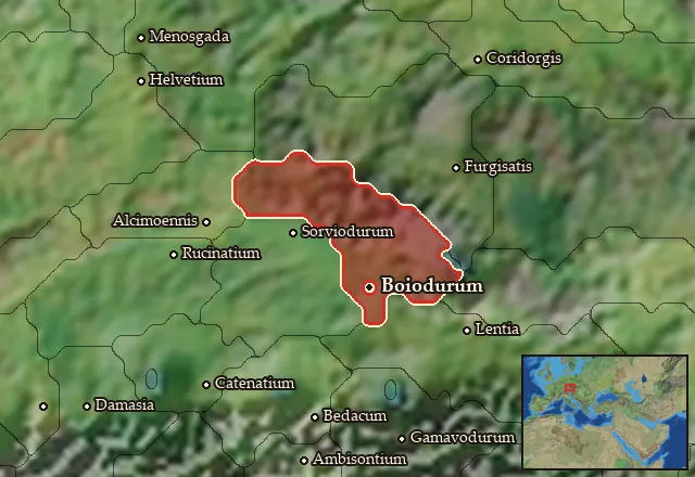 Map of Boihaemum Meridionale and its neighbours