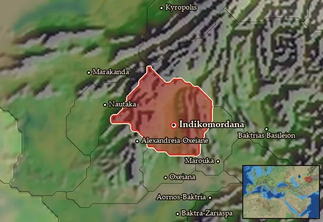 Map of Boreia Baktriane and its neighbours