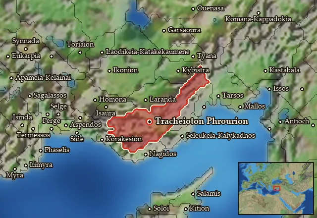 Map of Boreia Tracheiotis and its neighbours