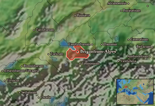 Map of Brigantia-Alpes and its neighbours