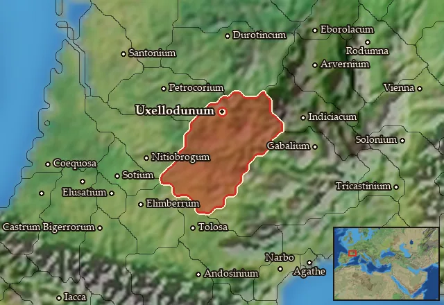 Map of Cadurcia and its neighbours