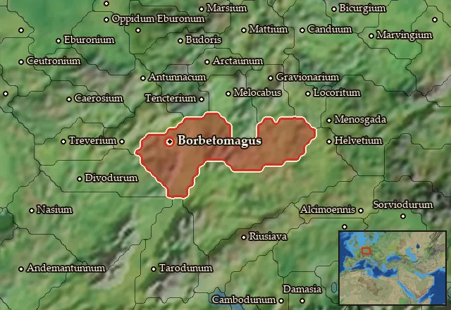 Map of Caeracatia-Triboccia and its neighbours