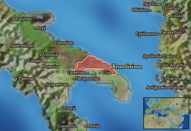 Map of Calabria and its neighbours