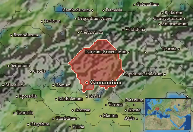 Map of Camunnia-Venostia and its neighbours