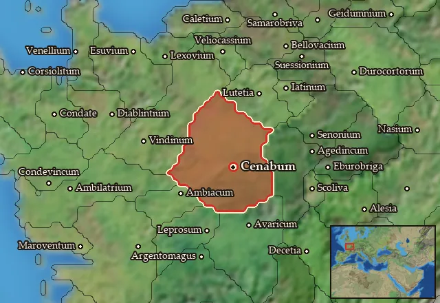 Map of Carnutia and its neighbours