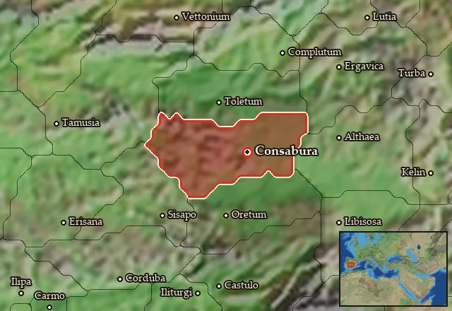 Map of Carpetania Meridionalis and its neighbours