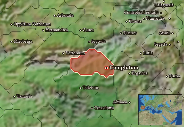 Map of Carpetania Septentrionalis and its neighbours