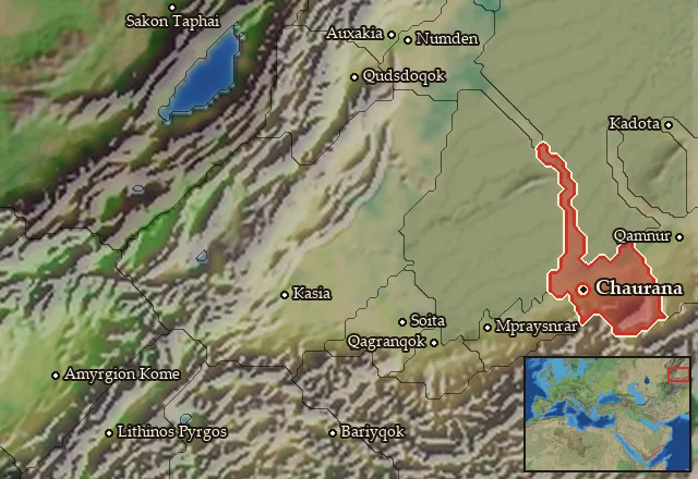 Map of Chaurania and its neighbours