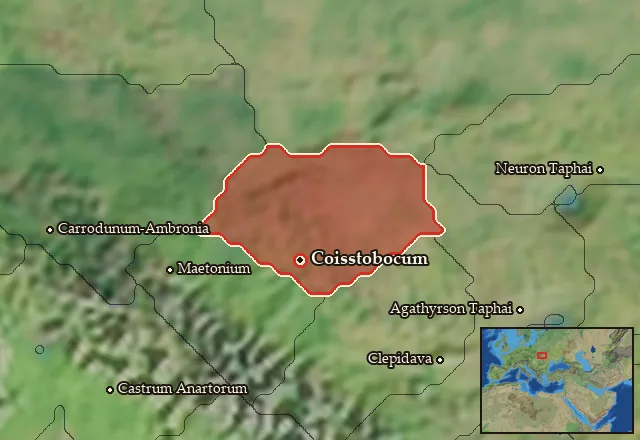 Map of Coisstobocia Transmontana and its neighbours