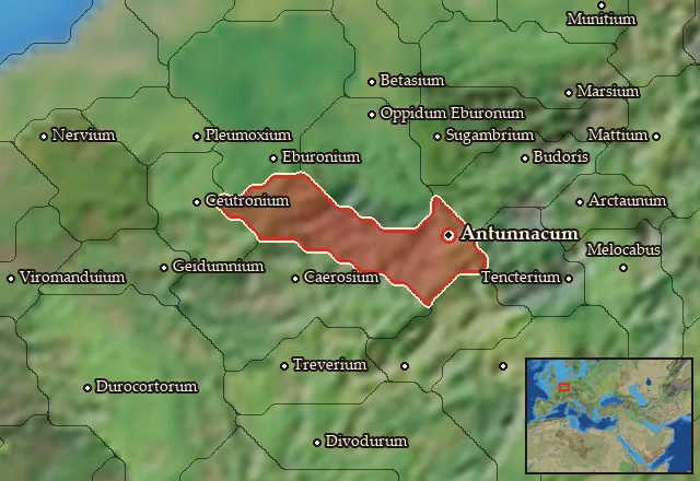 Map of Condrusia-Segnia and its neighbours