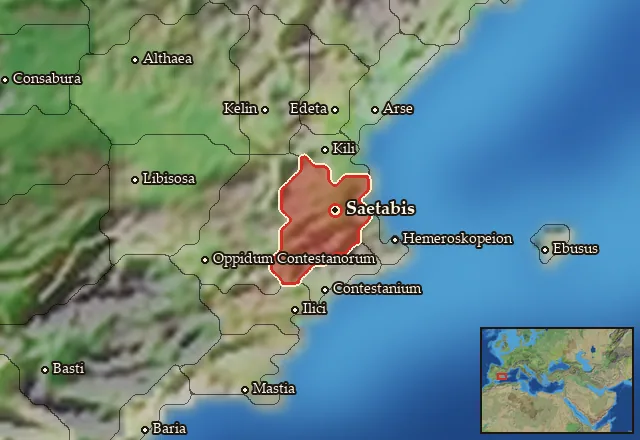 Map of Contestania and its neighbours