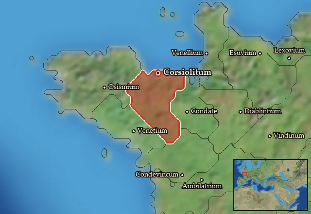 Map of Coriosolitia and its neighbours