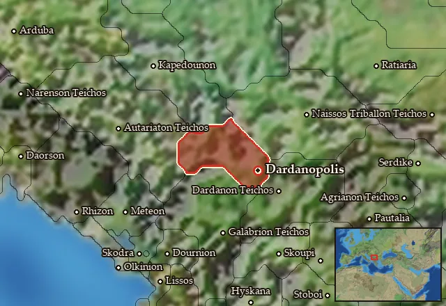 Map of Dardania and its neighbours