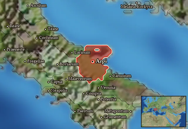 Map of Daunia and its neighbours