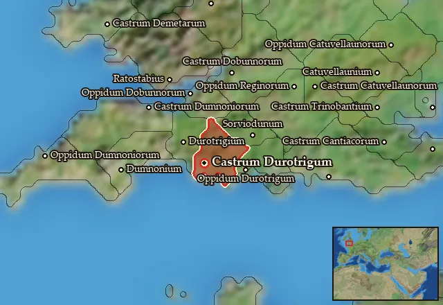 Map of Durotrigia and its neighbours