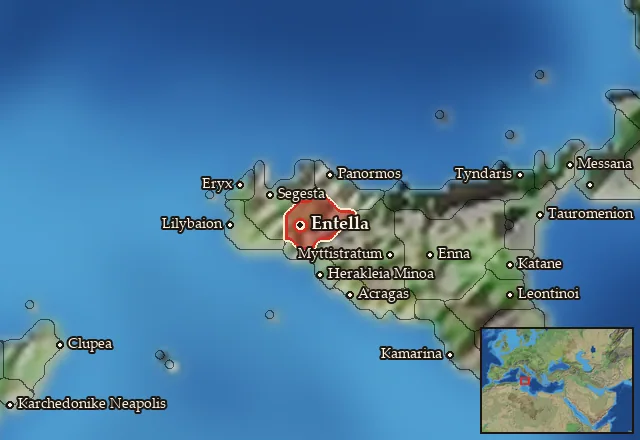 Map of Dytike Sikania and its neighbours