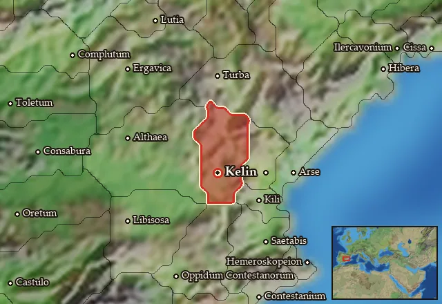 Map of Edetania Occidentalis and its neighbours