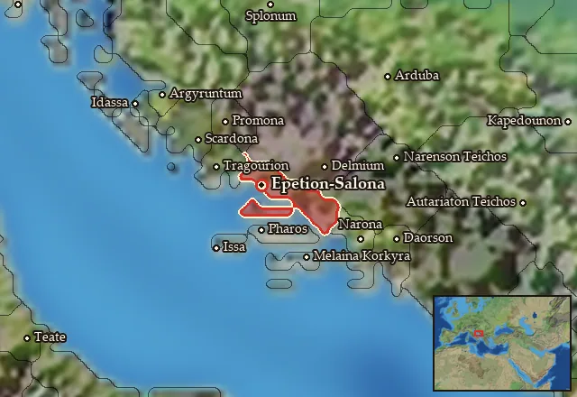 Map of Epetia-Salonitis and its neighbours