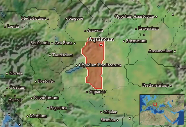 Map of Eraviscia and its neighbours
