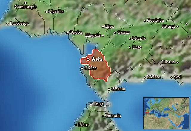 Map of Hasta and its neighbours