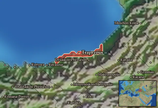 Map of Hellenike Makronia and its neighbours