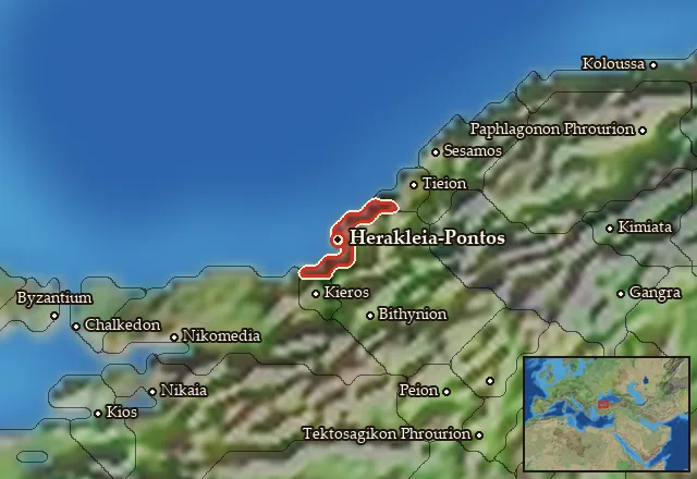 Map of Hellenike Mariandynia and its neighbours
