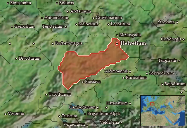 Map of Helvetia Vetus and its neighbours