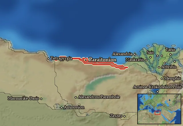 Map of Hesperos Aigyptos and its neighbours
