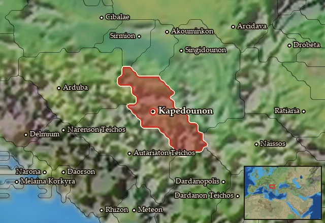 Map of Hesperos Skordiskia and its neighbours