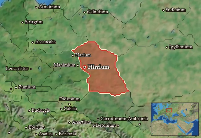 Map of Hirria and its neighbours