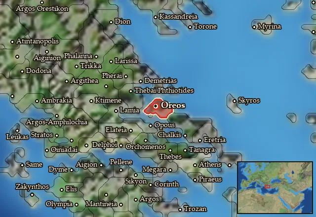 Map of Histiaia and its neighbours