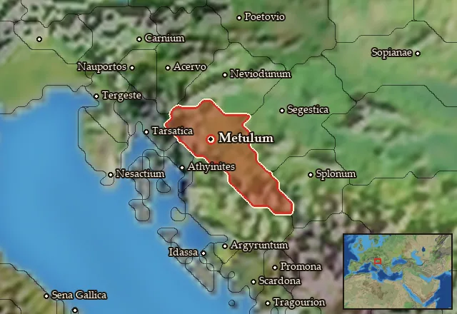 Map of Iapodia and its neighbours